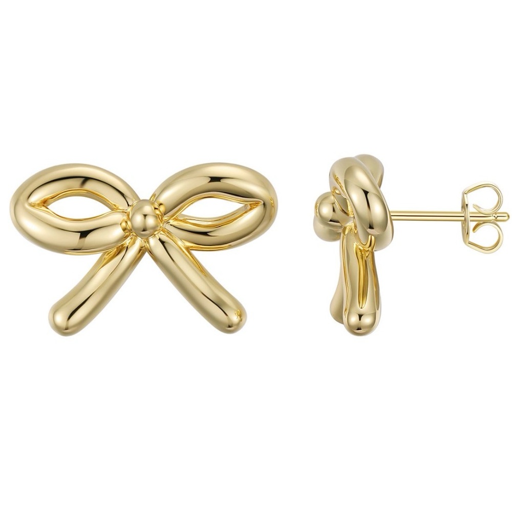 Macy's Elegant Gold Bow Earrings